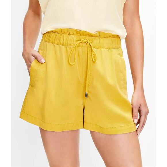 LOFT Pull On Soft Twill Shorts Red Paperbag High Rise Womens SP Small Petite - Picture 6 of 6